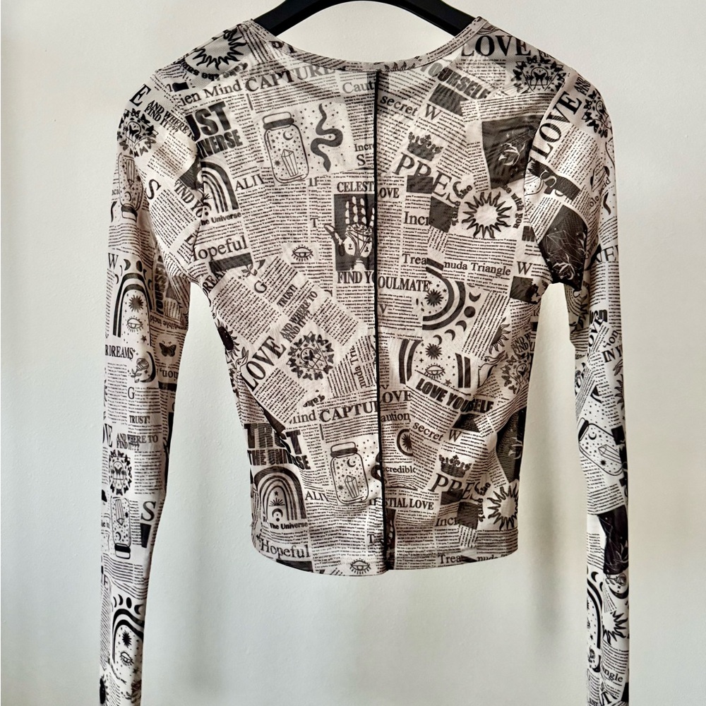 Windsor Monochrome Print Long Sleeve Top